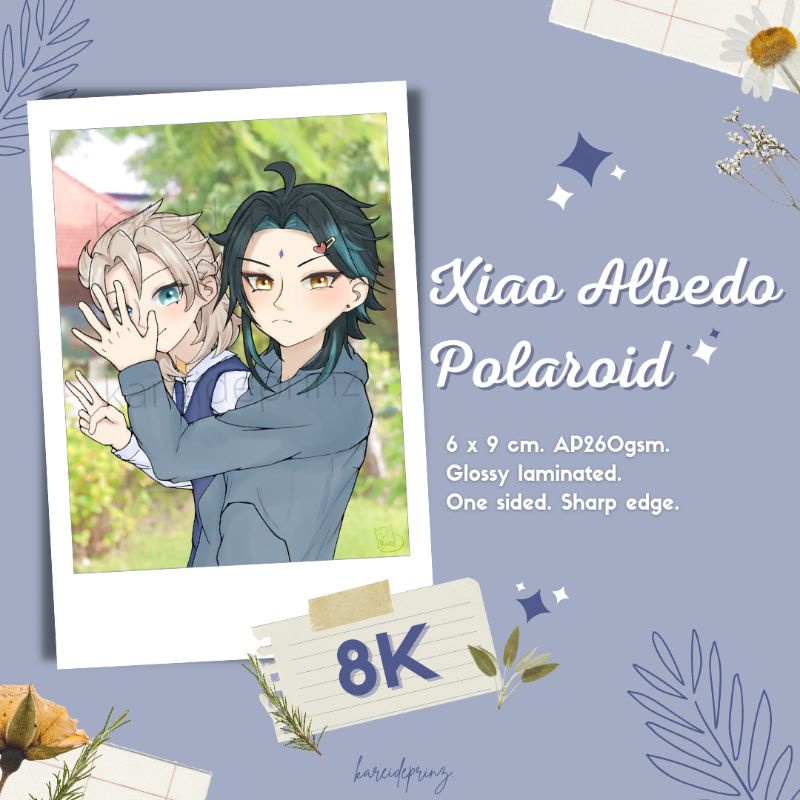 Genshin Impact Albedo Xiao - Polaroid Mini Artprint Fanmerch