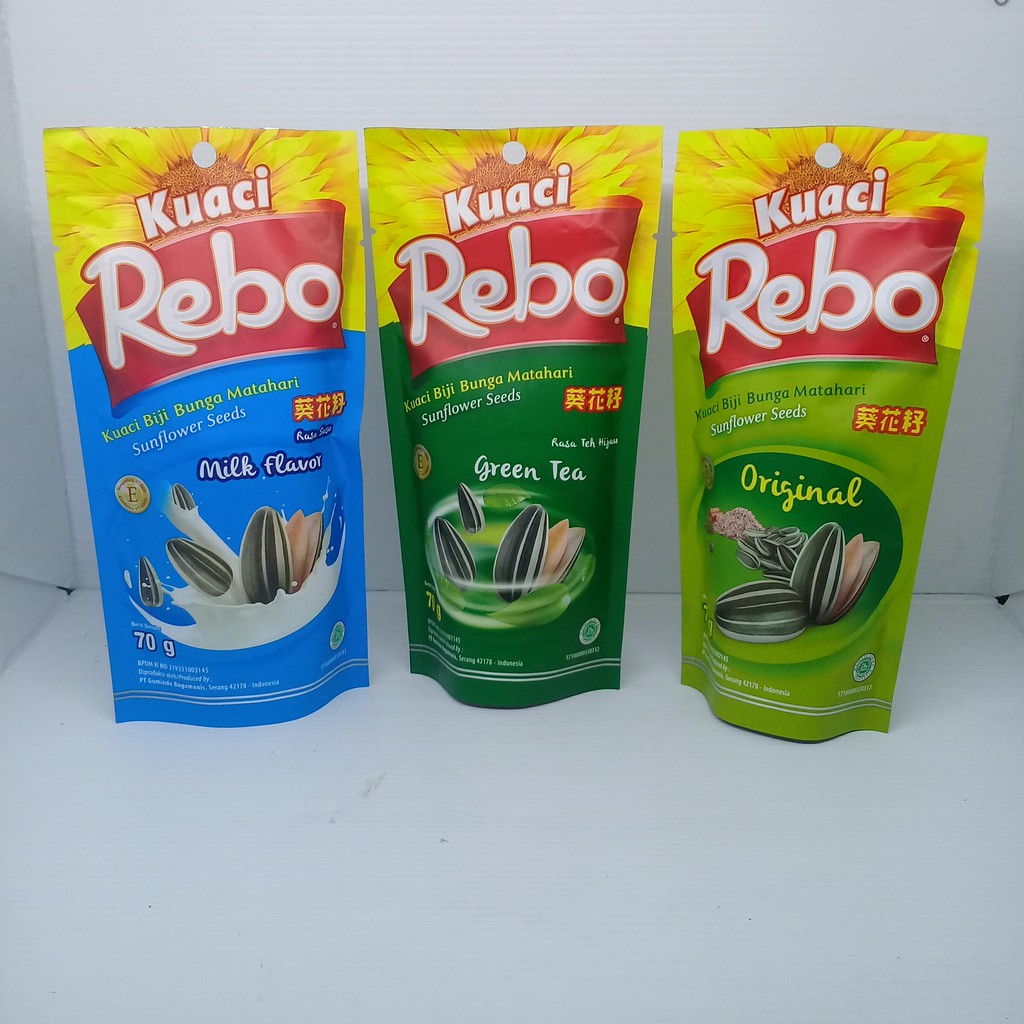 

REBO Kuaci Biji Bunga Matahari GREEN TEA / TEH HIJAU 70 gram