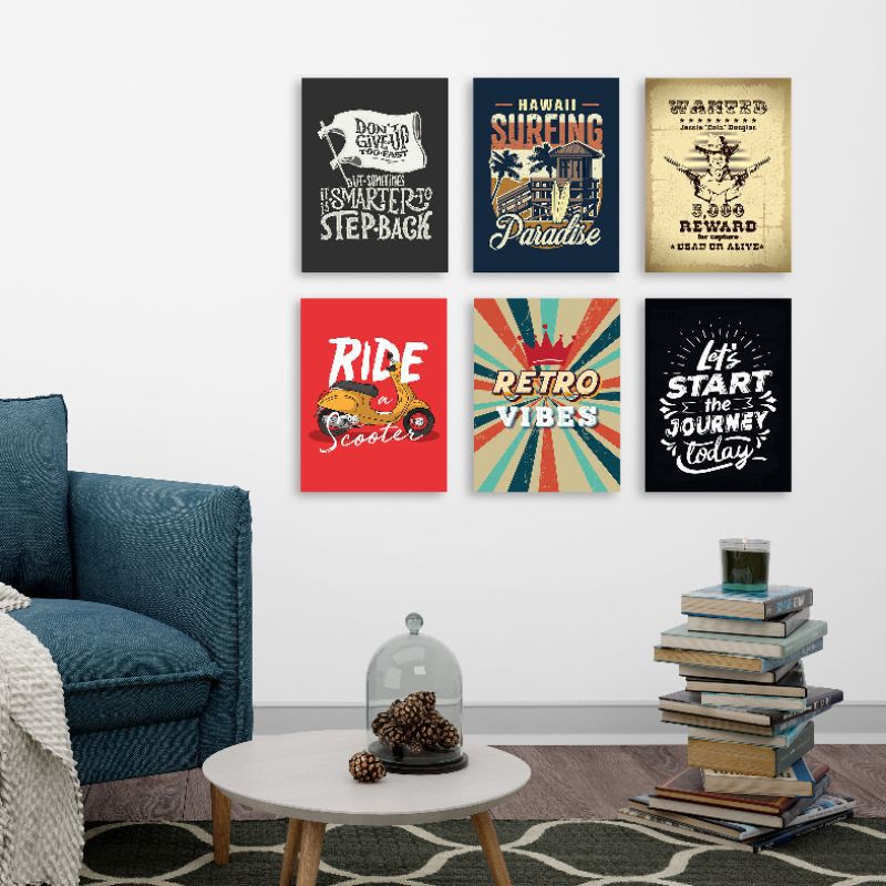 Hiasan Dinding Retro - Pajangan Dinding Kamar - Dekorasi Dinding Kamar - Hiasan Kamar Tidur