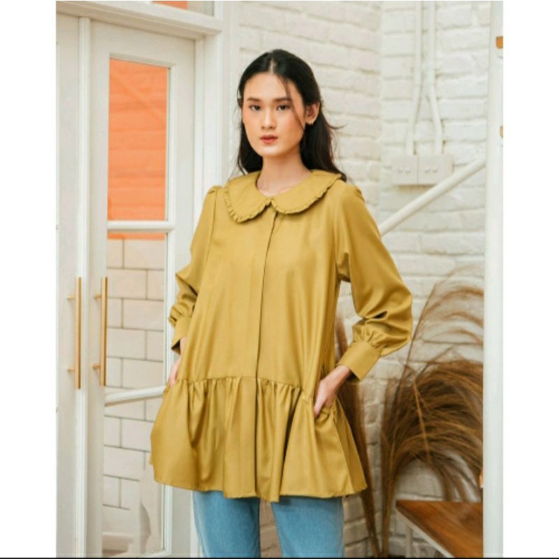 Tunik Polos - Seri Top by Geulis.id (100% original) - Mustard Gold