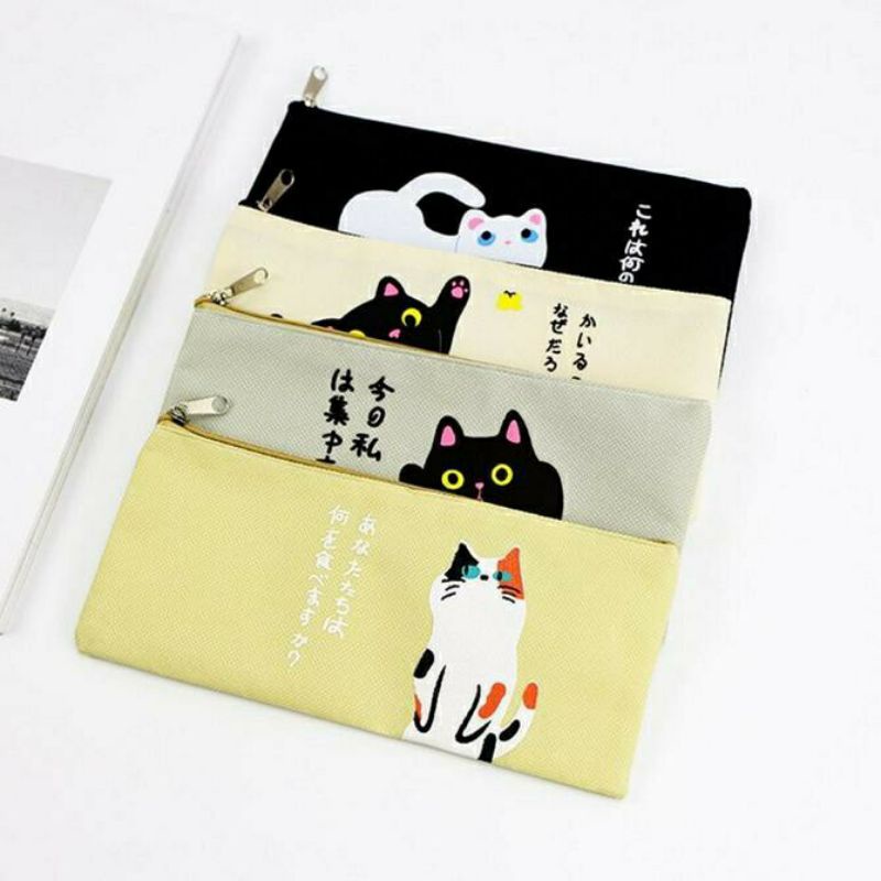 

Tempat Pensil Kucing Canvas/Cute Cat Canvas Pouch/Cute Pouch