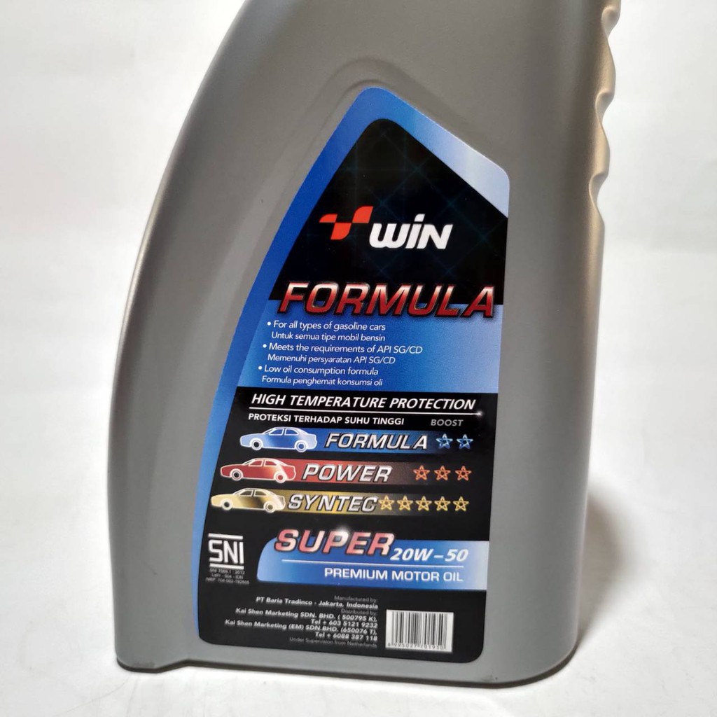 Oli WIN FORMULA SUPER SAE 20W-50 1 L MESIN Liter ASLI ORIGINAL MOBIL MOTOR