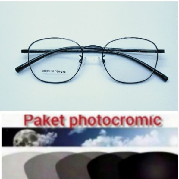 PHOTOCROMIC MODIS TERBARU - KACAMATA KOTAK KEKINIAN 38059 KACAMATA MINUS/ BACA ANTIRADIASI