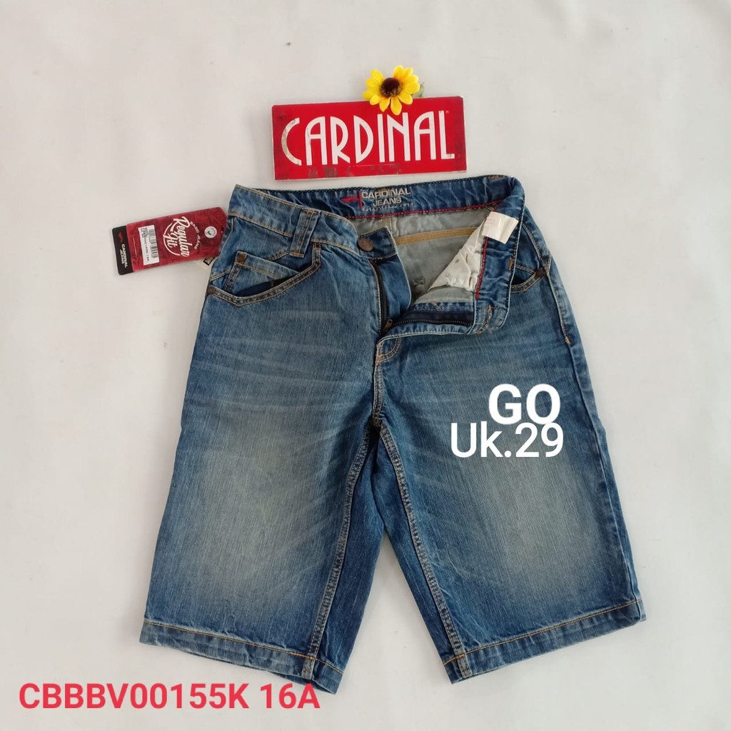 BB 29 CARDINAL CBBBV Celana Pendek Cowok Dewasa Jeans Bermuda Casual Sobek Slimfit Reguler Fit