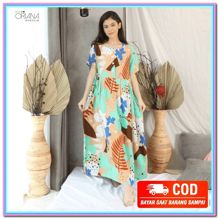 Daster Arab Renda Ori Milo |Baju Cewek Kekinian |Toko Fashion Ter CD214 Oriana Daster Busui Panjang