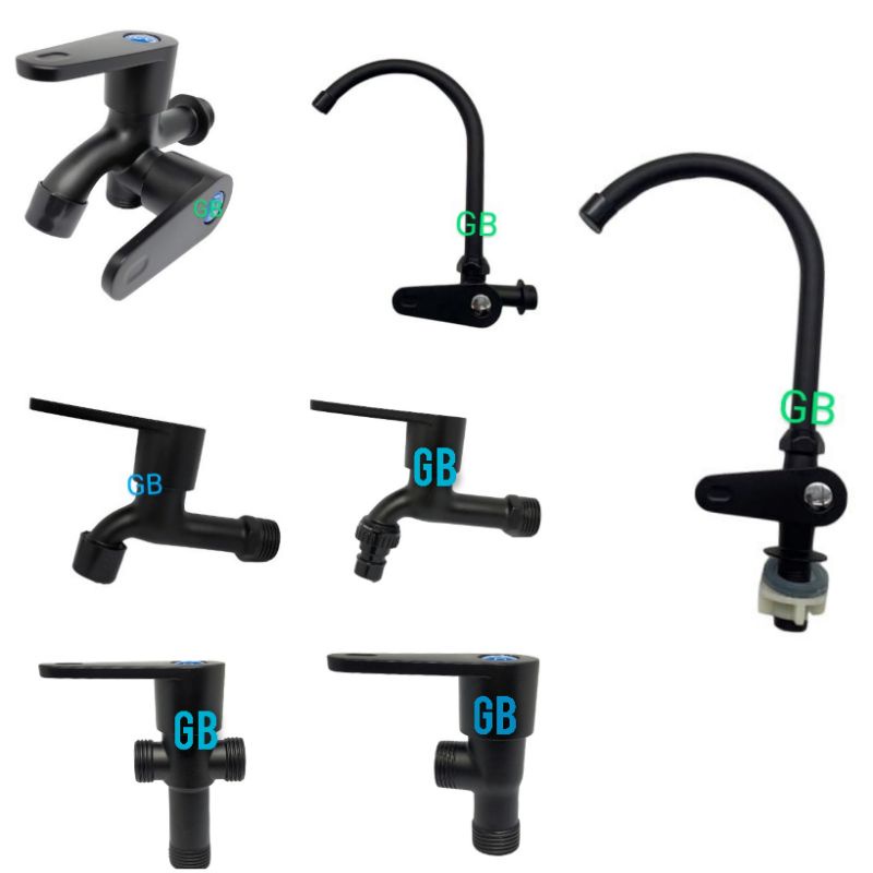 Kran cabang shower 1/2 hitam kran angsa tembok kran tanam stop kran shower semprot toilet kamar mand