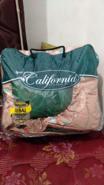 Bedcover California 160 X 200 New Motif ( Queen Size ) Katun Selembut Sutra Kualitas Premium