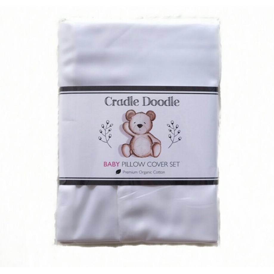 Cradle Doodle - Baby Pillow Cover Set WHITE