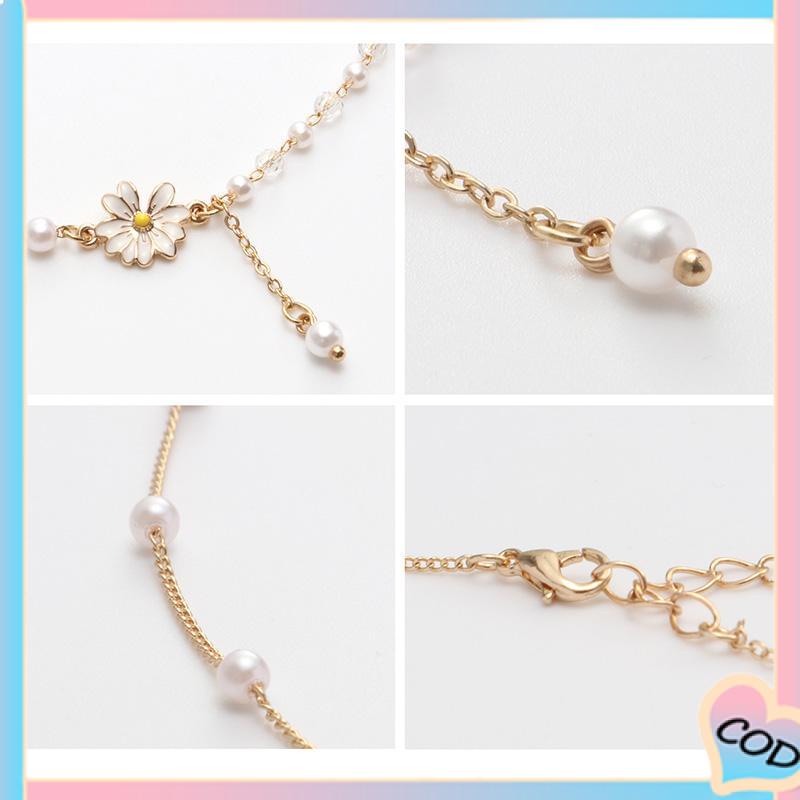 COD❤️ Personalized Anggrek Bunga Daisy Kalung Bunga Kupu-kupu Rantai Klavikula Serbaguna Feminin-A.one