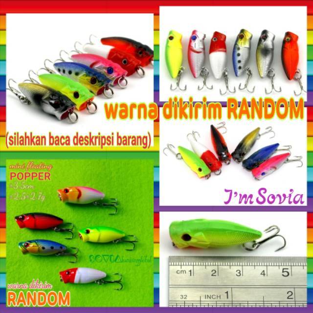 minnow popper lure mini / umpan ikan untuk mancing ( pancing ) - fishing floating crankbait