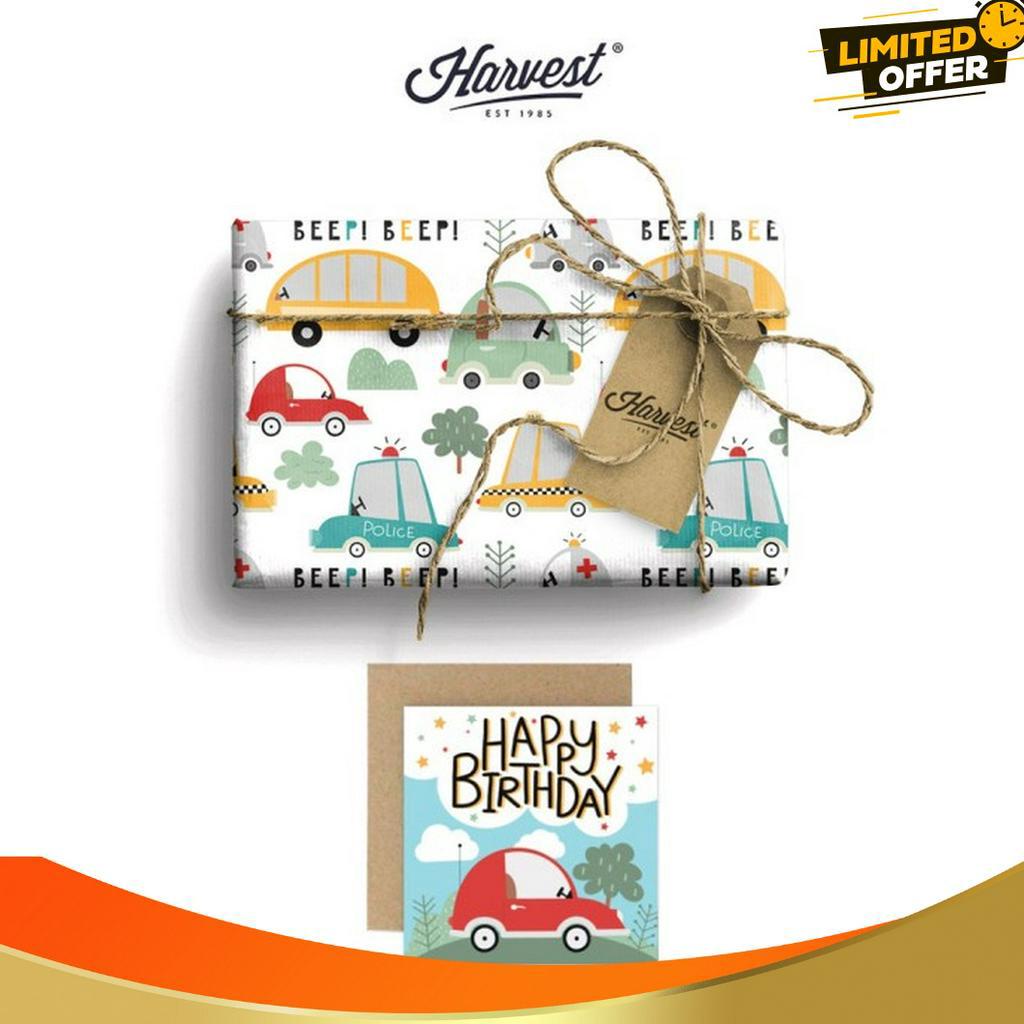 

TREND Paket Kertas Kado Kartu Ucapan Harvest Wrap Kit Playground Car
