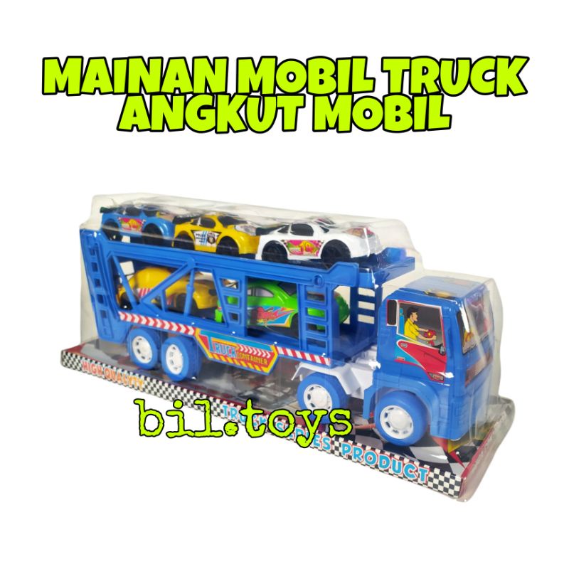 MAINAN ANAK TRUCK KONTAINER ISI MOBIL ST 2110 MAINAN TRUCK TRAILER TRONTON ANGKUT MOBIL