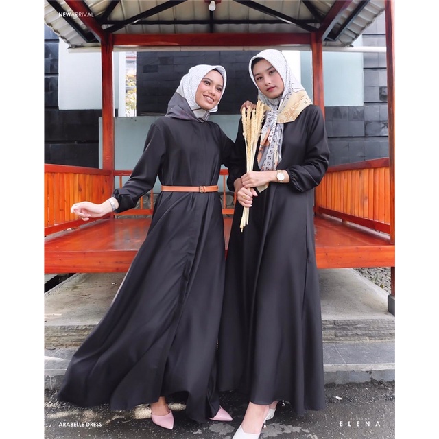 DRESS ARABELLE 7003 - Gamis Polos Cantik Gamis Murah Dress Polos Dress Muslim Gamis Lebaran