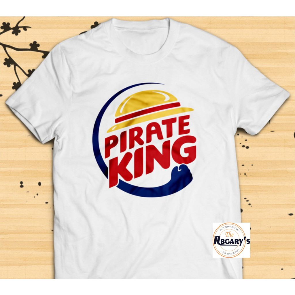 Tshirt Anime One Piece Pirate King X Burger King Logo Shirt