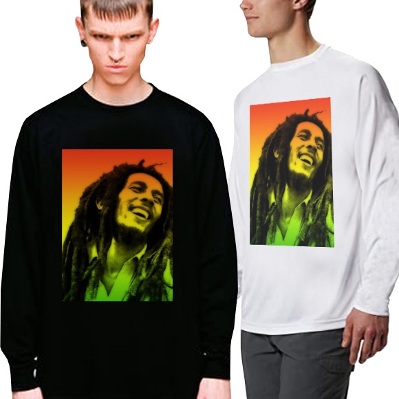 Longsleeve Tshirt Bob Marley Kaos Tangan Panjang Bahan Katun Casual Premium Cotton