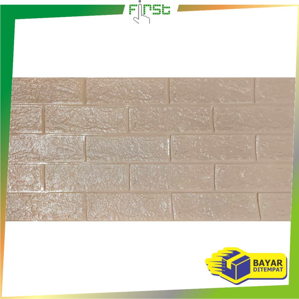*COD* FH-C206 Wallpaper Dinding Foam 3D Kecil Motif Batu Bata/Walpaper Stiker Dinding Dekorasi Kamar-Batu Bata COKLATMUDA
