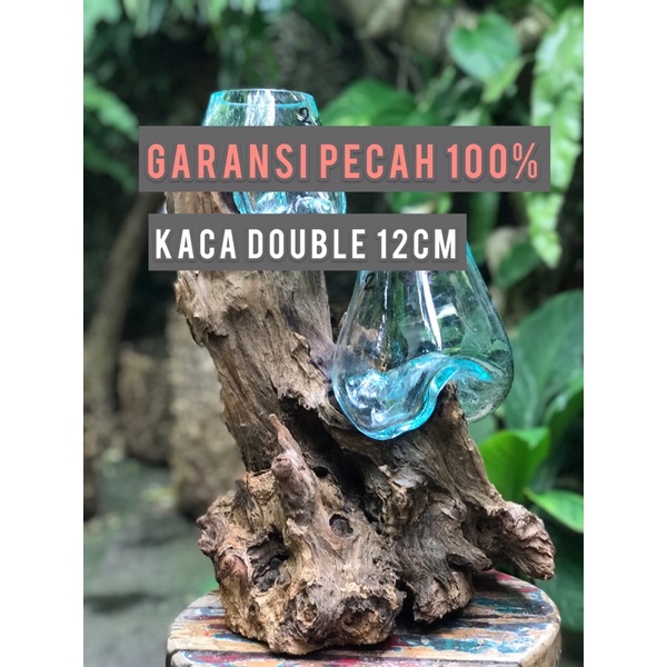 AQUARIUM TIUP/KACA/KAYU/DOUBLE/TINGKAT/12CM