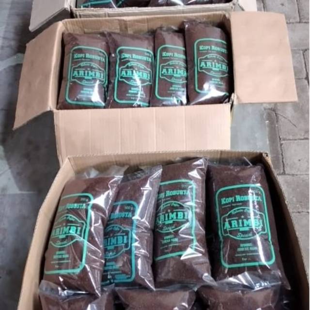 

Kopi arimbi kopi robusta dampit asli. Diolah dan diroasting sendiri