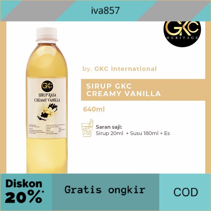 

PROMO GKC heritage creamy vanilla Aroma Booster Sirup (700ml) import quality GRATIS ONGKIR