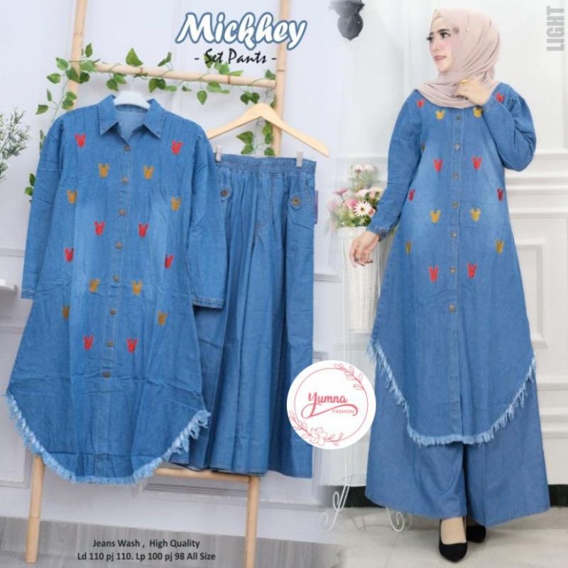 Baju Setelan Jeans Wanita Casual Kekinian LD 110 OneSet Jeans Original Super Recomend Seller
