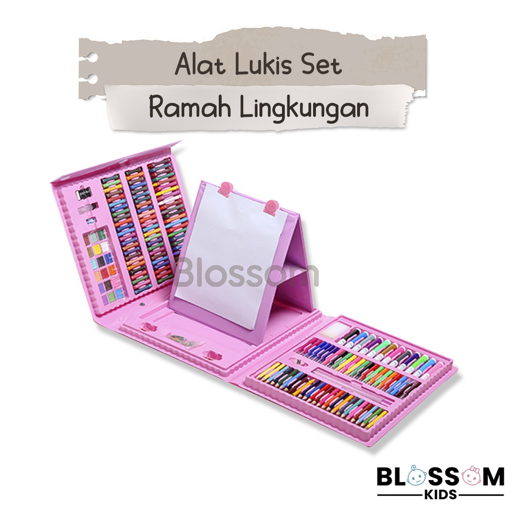 Alat Lukis Set 208pcs Crayon Oil Paste Krayon Mewaranai Pensil Warna Cair Perlengkapan Tulis Sekolah Blossom Kids Shopee Indonesia