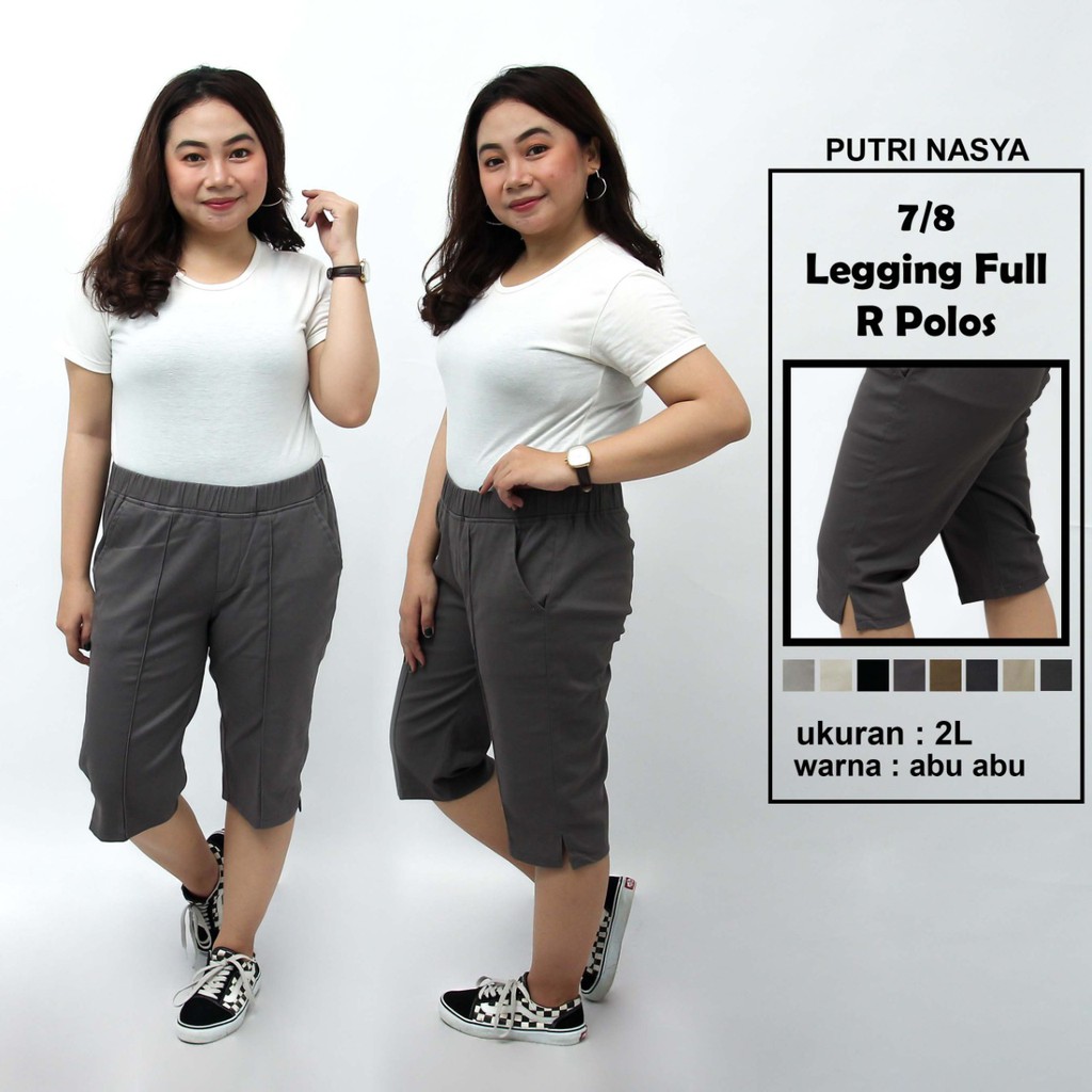 Celana 7/8 jumbo L full R polos / baggy pant jumbo / celana pendek 8L-6L-5L-4L-2L-XL-S fitto L