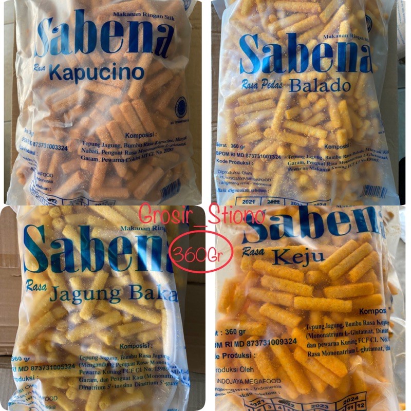 

Makanan Ringan Sabena 360Gr/Snack Sabena/Stik balado/Rasa keju/Jagung Bakar