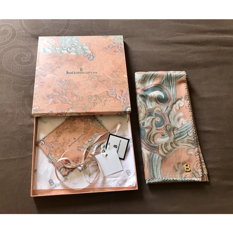 [Pre-loved Buttonscarves] The Wave Voal Square - Sunset