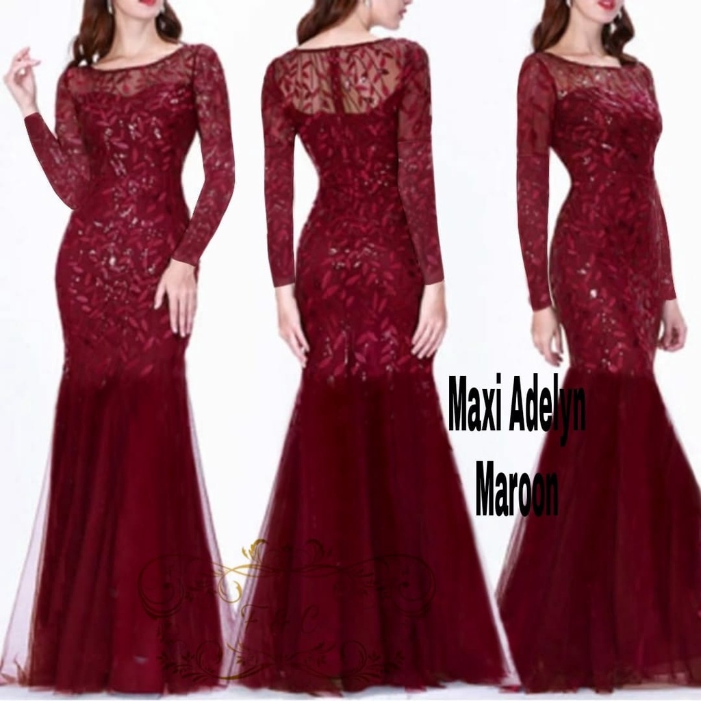 PCS MAXY ADELYN FASHION PAKAIAN WANITA MAXI DRESS BAHAN TILE MUTIARA FE