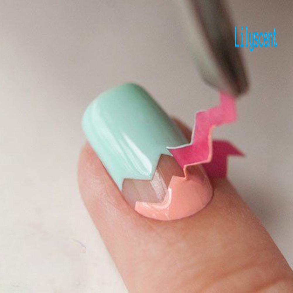 Lily 5 Lembar Stiker Stensil Panduan Nail Art DIY