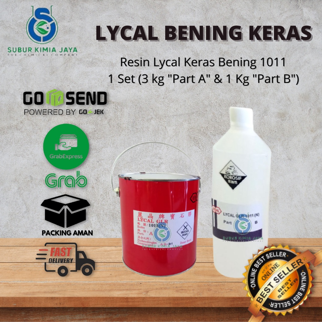 

Resin Lycal 1011 / Resin Bening Keras 1 set kaleng 4 kg Premium