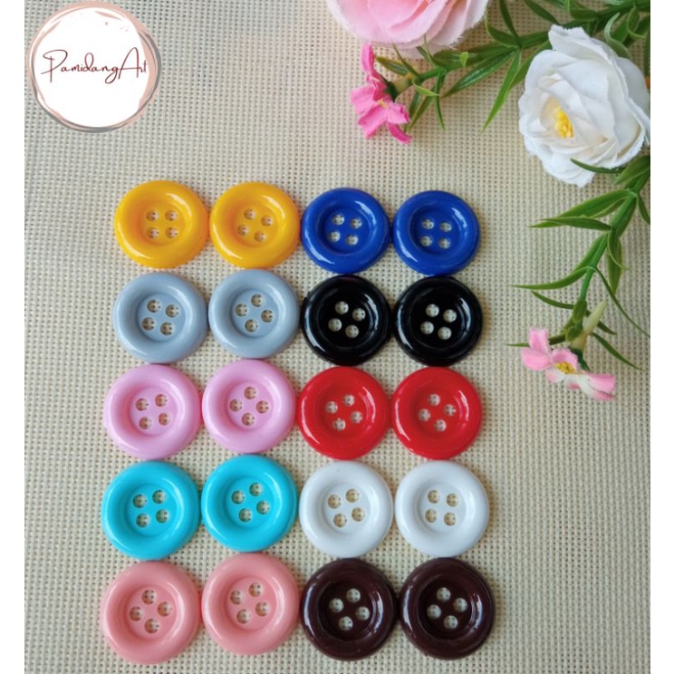 (144pcs) Kancing Polaris 2,5cm / Kancing Plastik Warna