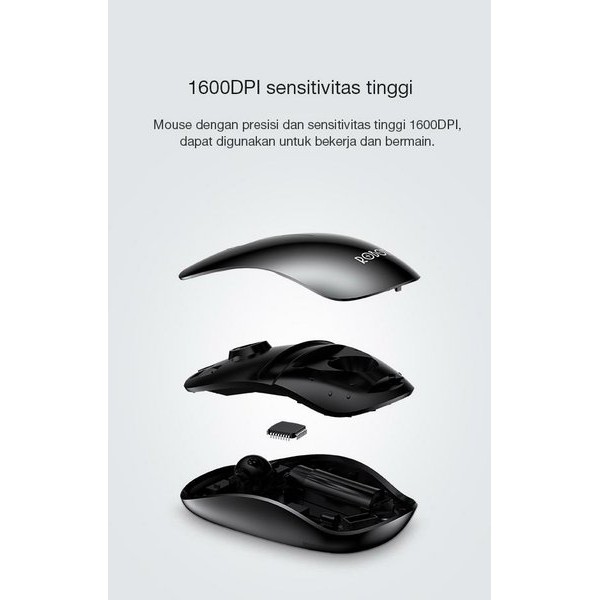 ROBOT M310 Mouse Wireless 2.4 GHz Mute Key Mouse SILENT CLICK 2.4G USB Receiver Mengklik Tanpa Suara