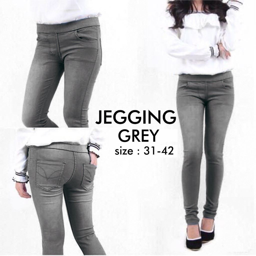 CELANA PINGGANG KARET BIGSIZE JUMBO SOFTJEANS STRETCH JEGGING ADA 35-38 39-42 CELANA LEGGING