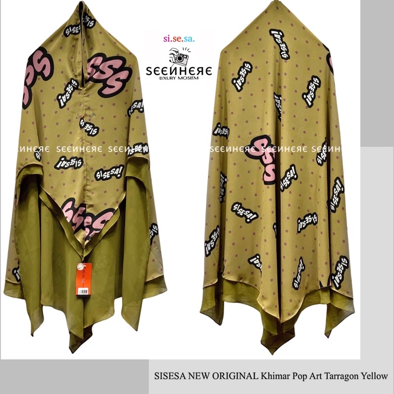 SISESA NEW ORIGINAL GUARANTEED - Khimar Pop Art Tarragon