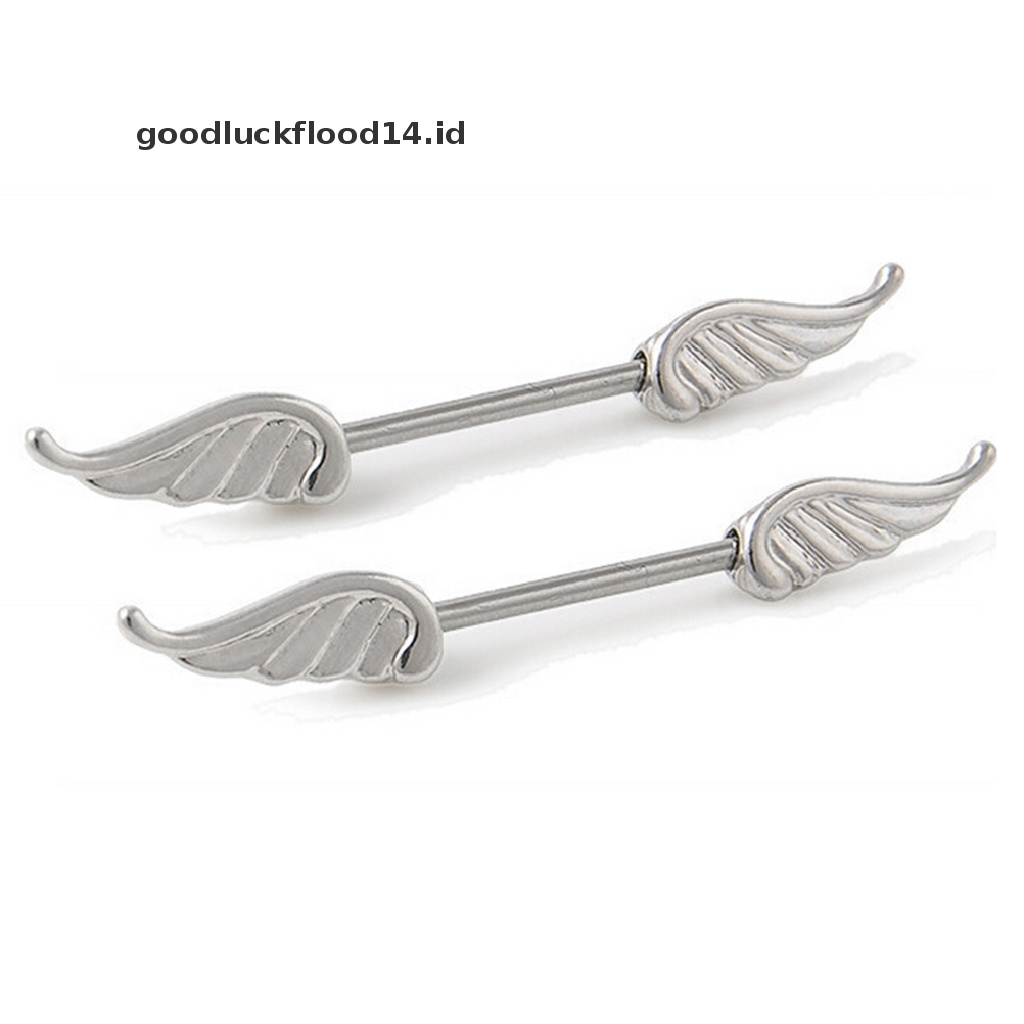 [OOID] New Sexy Angel Wings Feather Body Nipple Bar Barbell Piercing Ring 14G Jewelry ID