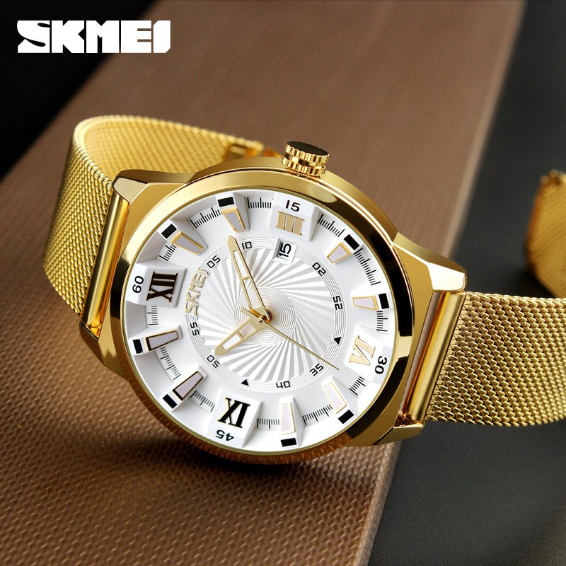 Jam Tangan Pria Analog Skmei 9166 White Water Resistant 30m