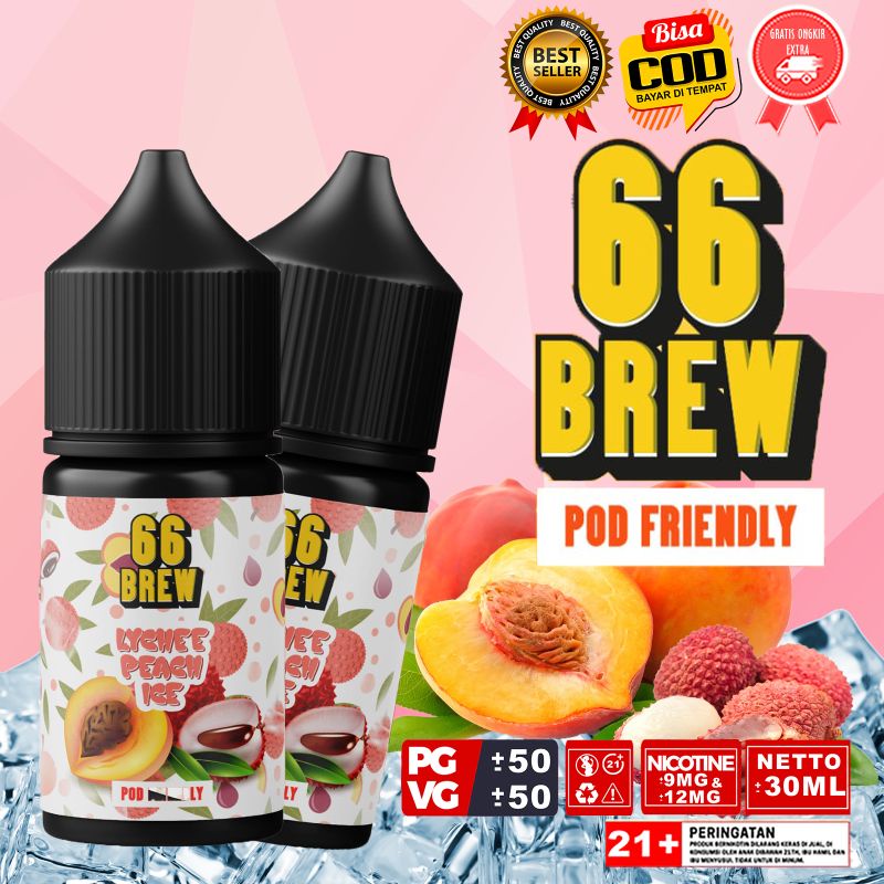 TERMURAH LIQUIDS P0D SISTEM 30ML 9&amp;12mg Wangi Rasa Lychee Peach Ice