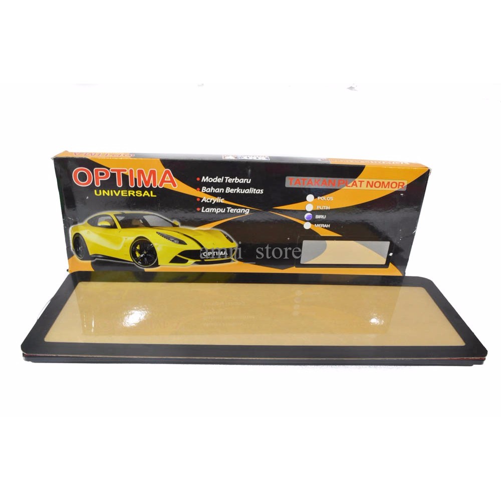 Cover Plat Nomor Mobil 1 Led/Cover Plat Optima/Tatakan Plat Mobil