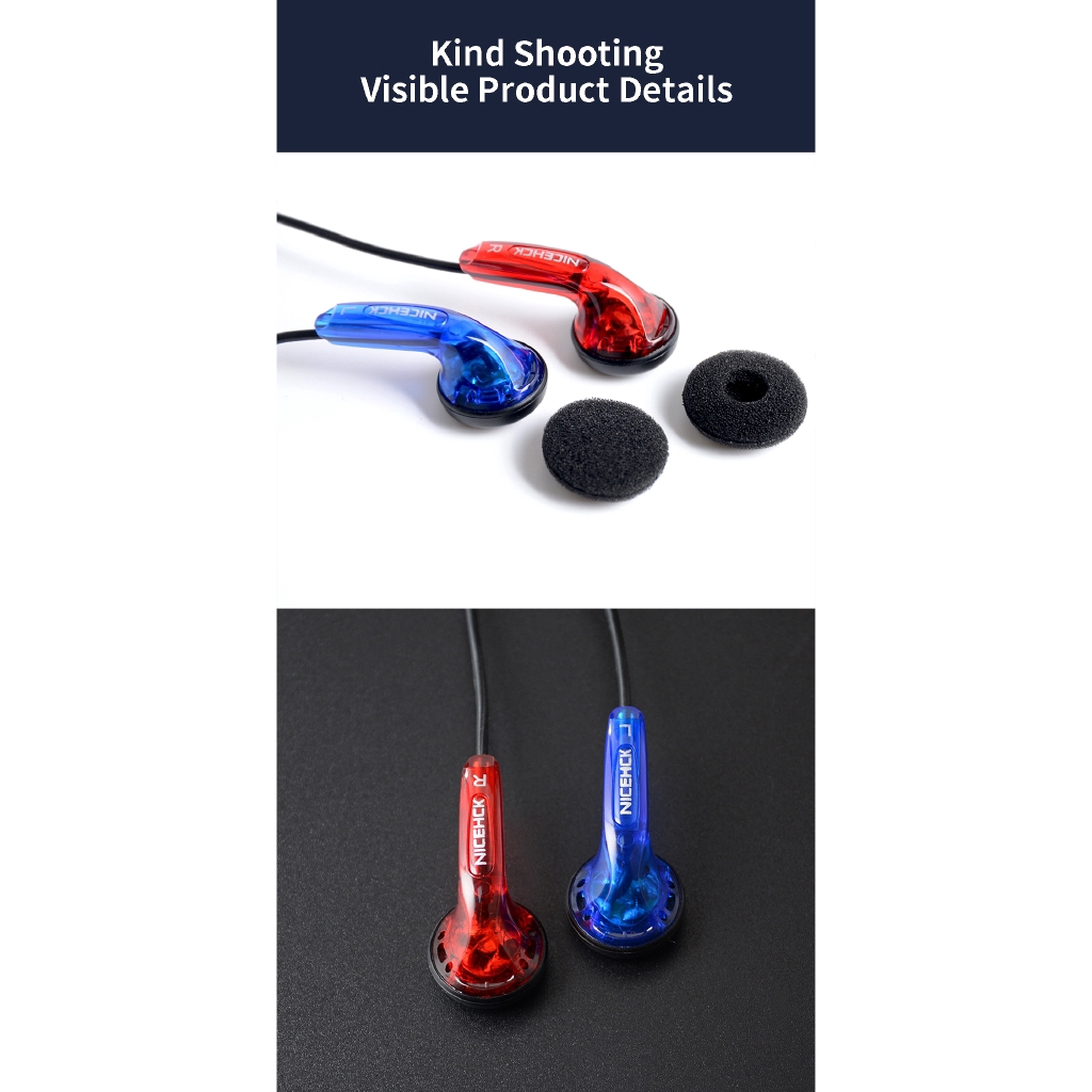 Nicehck Earphone In-Ear Hifi 3.5mm Dynamic Driver Unit Dj Bass Hd Tanpa Jejak Dengan Kabel+Mic