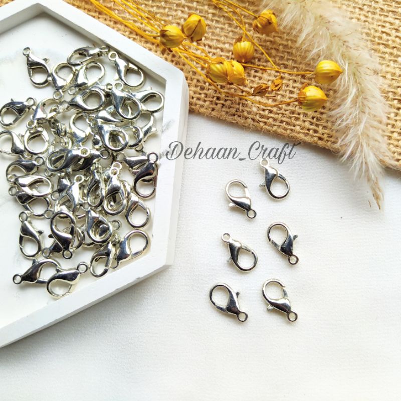 Pengait Udang , Kokot Udang silver UK 14mm, pengait masker, perbiji