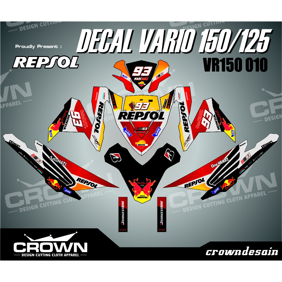 Sticker Decal Vario 150-125 - Repsol Honda
