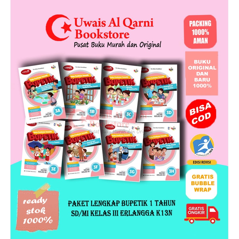 PAKET 1 TAHUN BUPETIK KELAS III SD/MI K13N BUPETIK 3A-3H ERLANGGA
