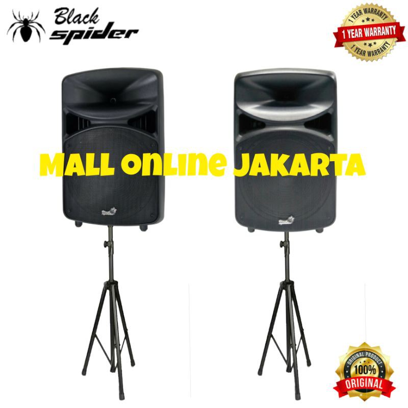 Paket Sound system blackspider 15 inch Outdoor indoor karaoke aktif pasif