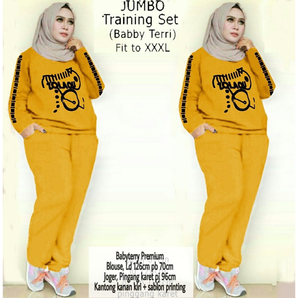 set training Zumbo Big Size/Setelan Training Jumbo wanita/setelan olah raga wanita jumbo/training/be