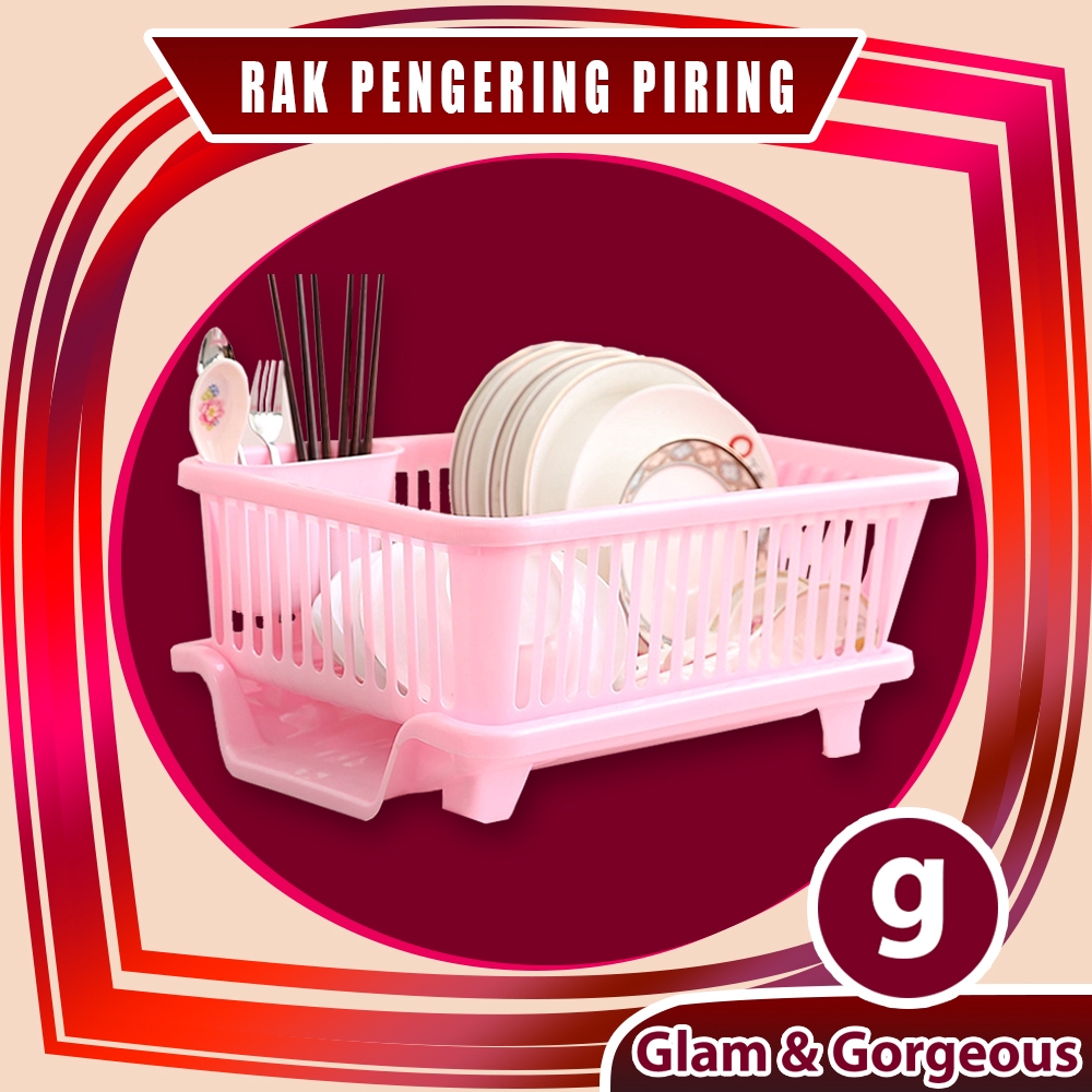 Rak Piring Plastik Dapur Pengering Gelas Cangkir Serbaguna RD014L Large