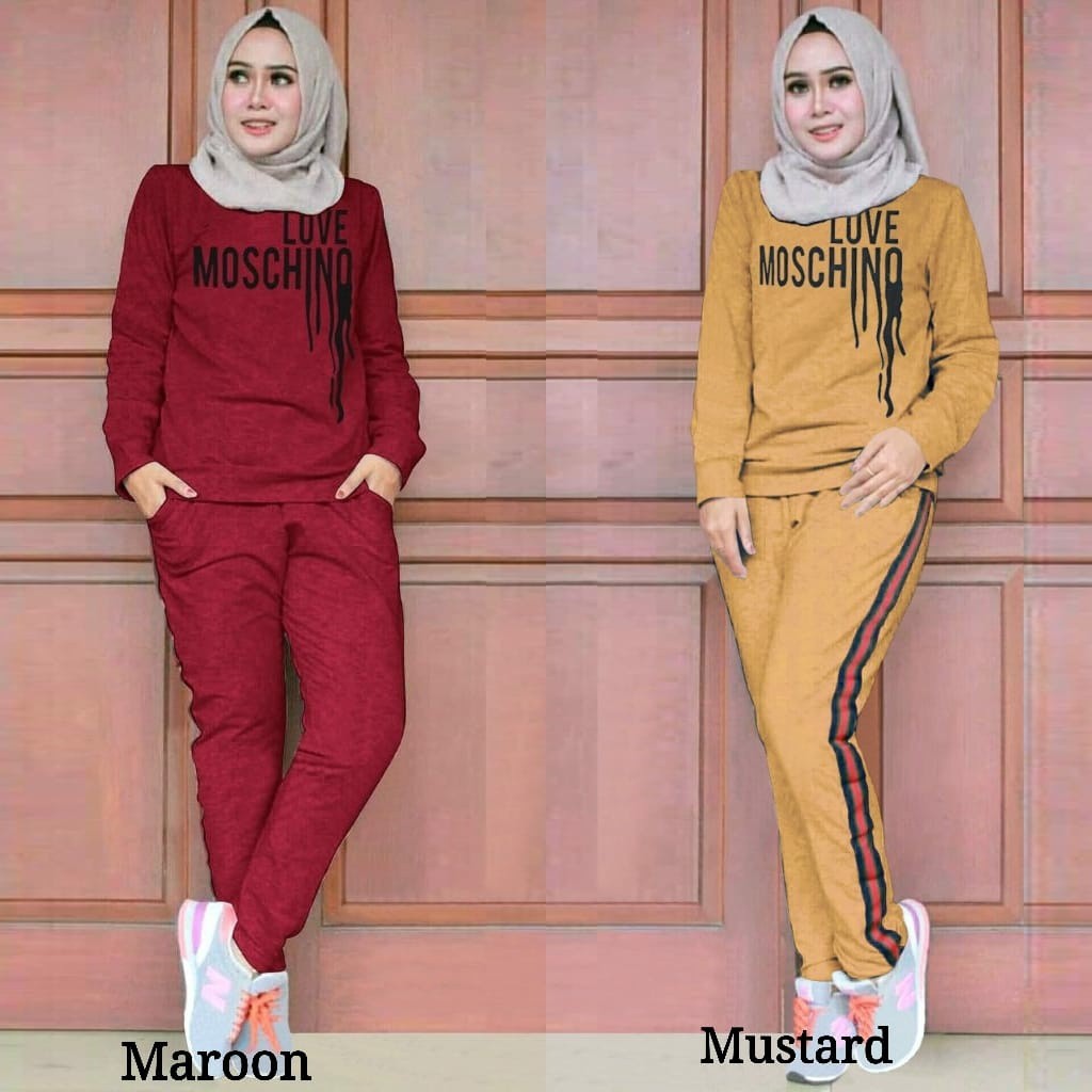 SET TRAINING WANITA / PAKAIAN WANITA SET - FT - SET TRAINING MOSSCHINOS