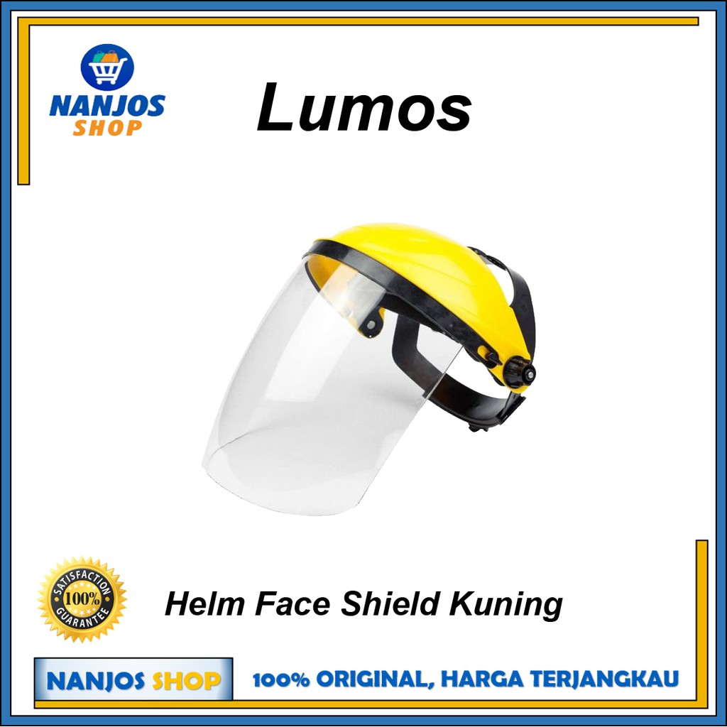 Nanjos - Face Shield Faceshield Pelindung Wajah Helm Medis Clear Kuning Tebal