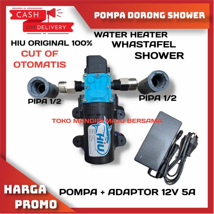 POMPA DORONG WASTAFEL / WATER HEATER / SHOWER POMPA DC 12V HIU 100 PSI