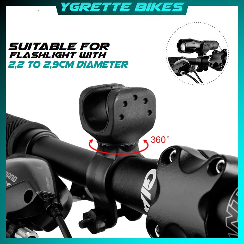 YGRETTE - Braket Bracket Mount Holder for Flashlight dudukan model senter untuk lampu led sepeda